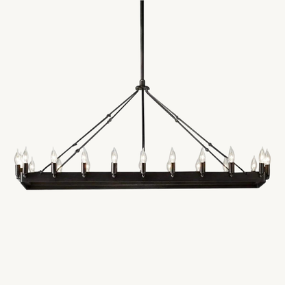 Camino Vintage Industrial Rectangle Chandelier 52"