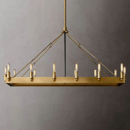 Camino Vintage Industrial Rectangle Chandelier 41"