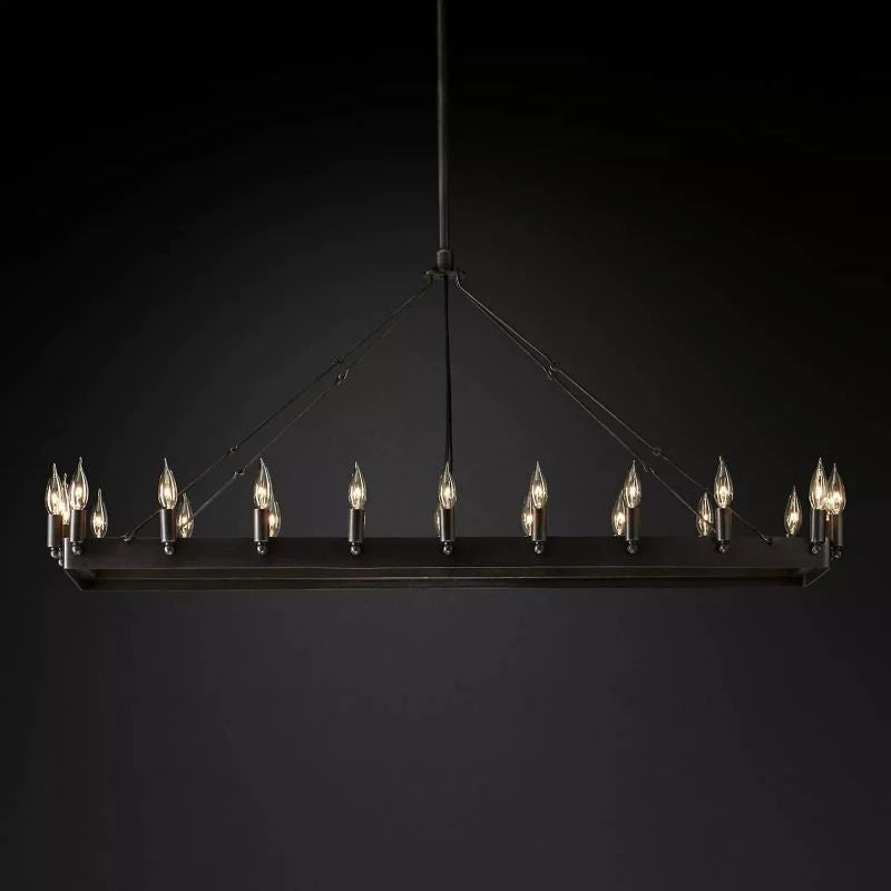 Camino Vintage Industrial Rectangle Chandelier 52"