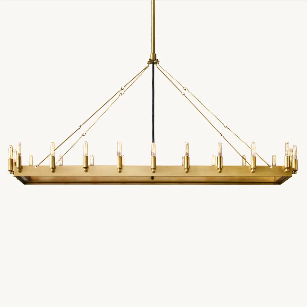 Camino Vintage Industrial Rectangle Chandelier 52"