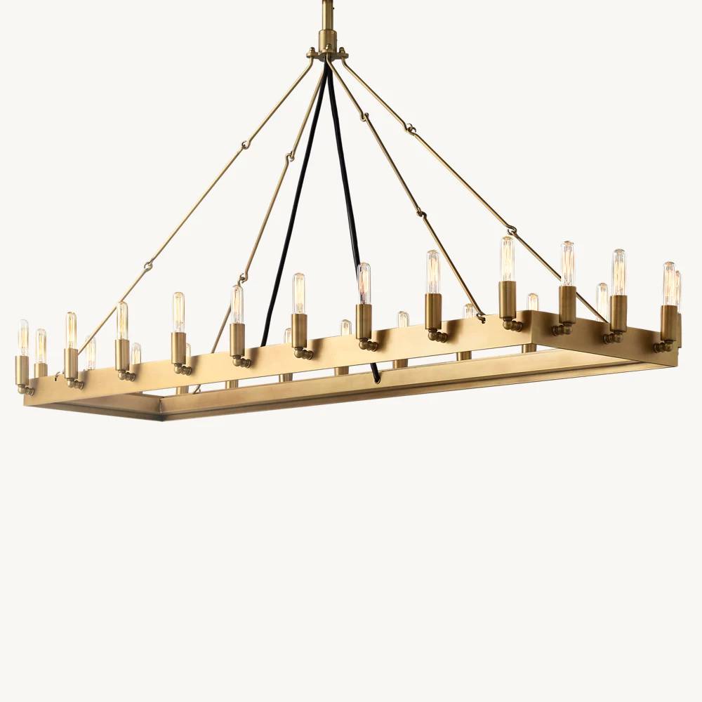 Camino Vintage Industrial Rectangle Chandelier 52"