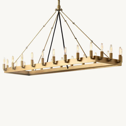 Camino Vintage Industrial Rectangle Chandelier 52"
