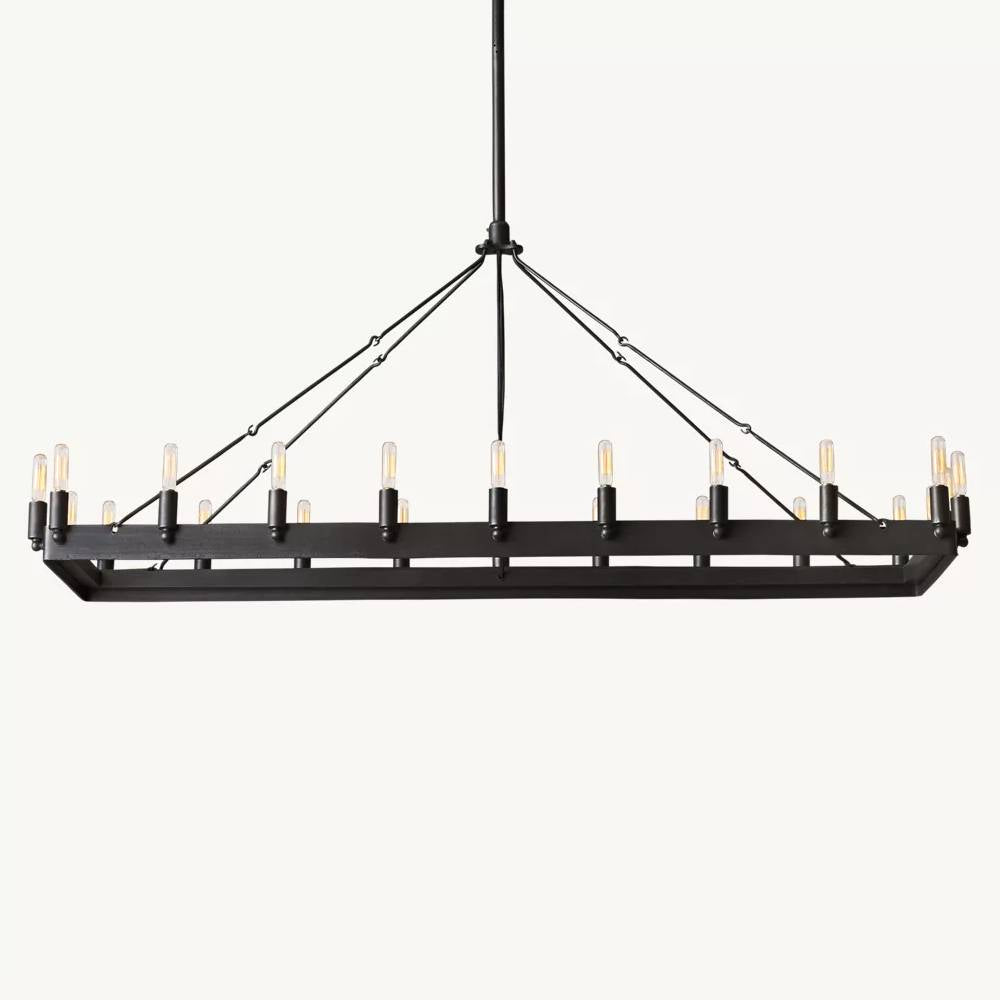 Camino Vintage Industrial Rectangle Chandelier 52"