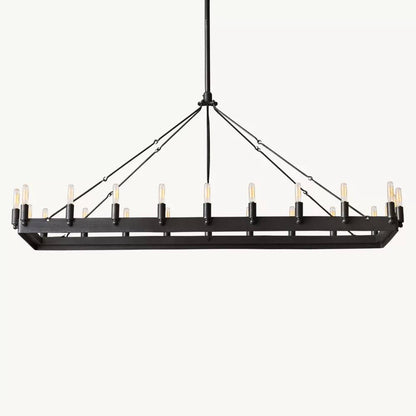 Camino Vintage Industrial Rectangle Chandelier 52"