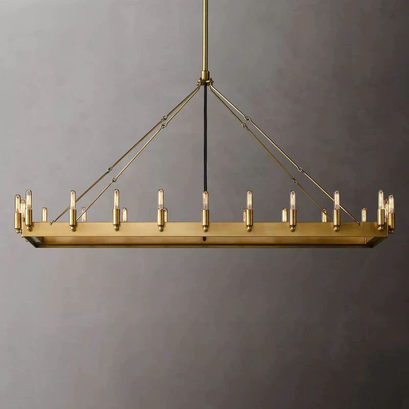 Camino Vintage Industrial Rectangle Chandelier 52"