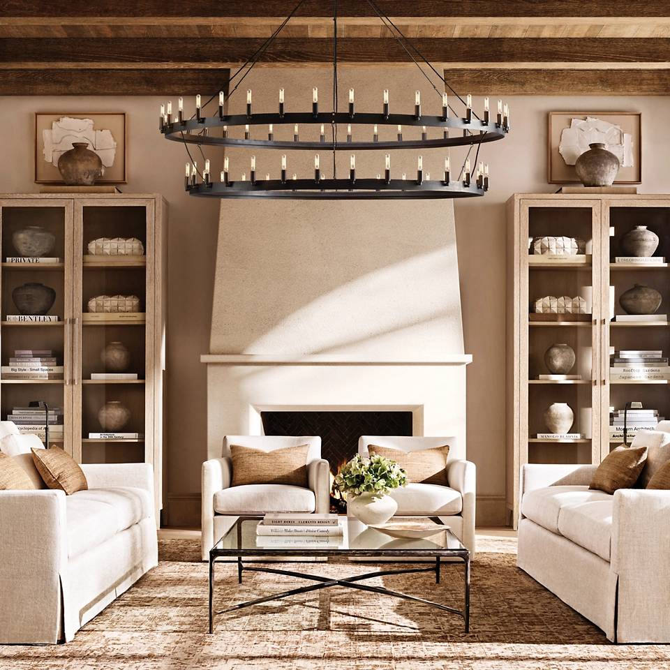 Camino Vintage Industrial Two-Tier Chandelier 71"