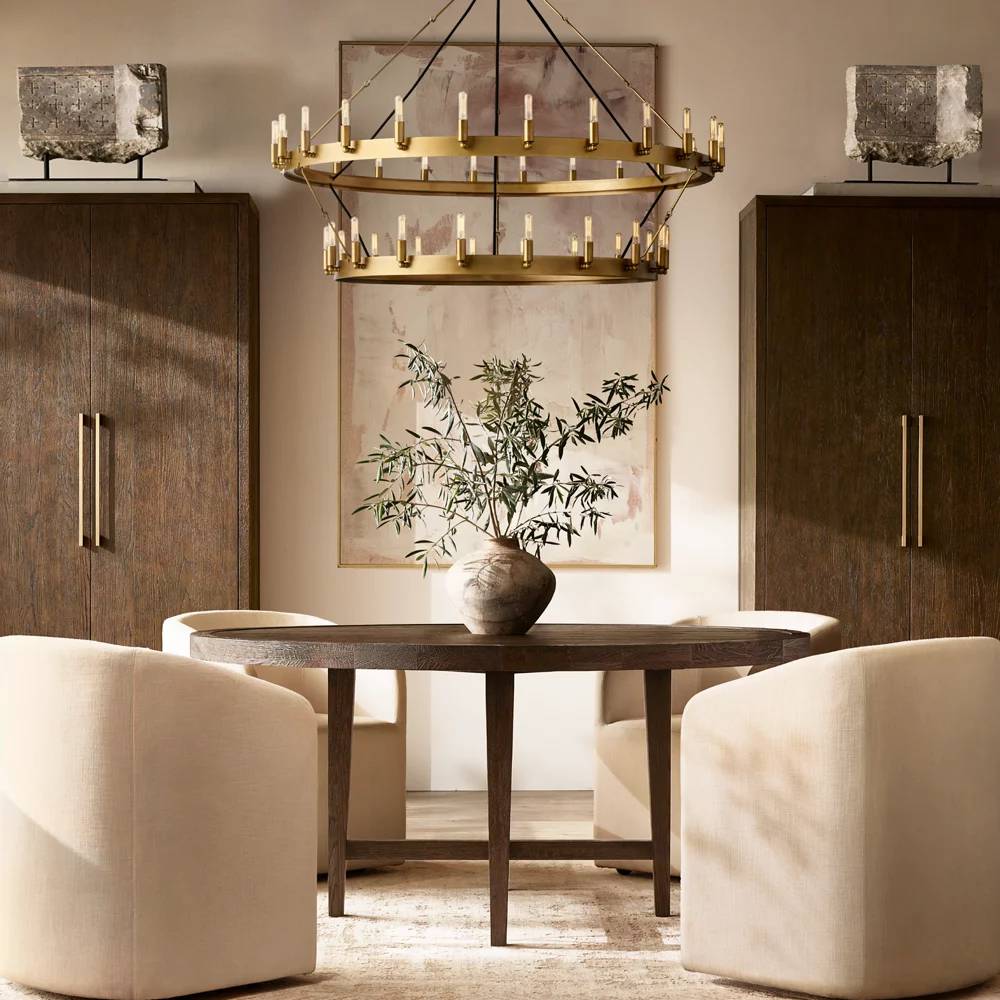 Camino Vintage Industrial Two-Tier Chandelier 38"