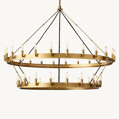 Camino Vintage Industrial Two-Tier Chandelier 71"