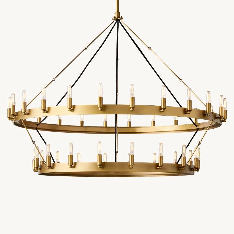 Camino Vintage Industrial Two-Tier Chandelier 63"