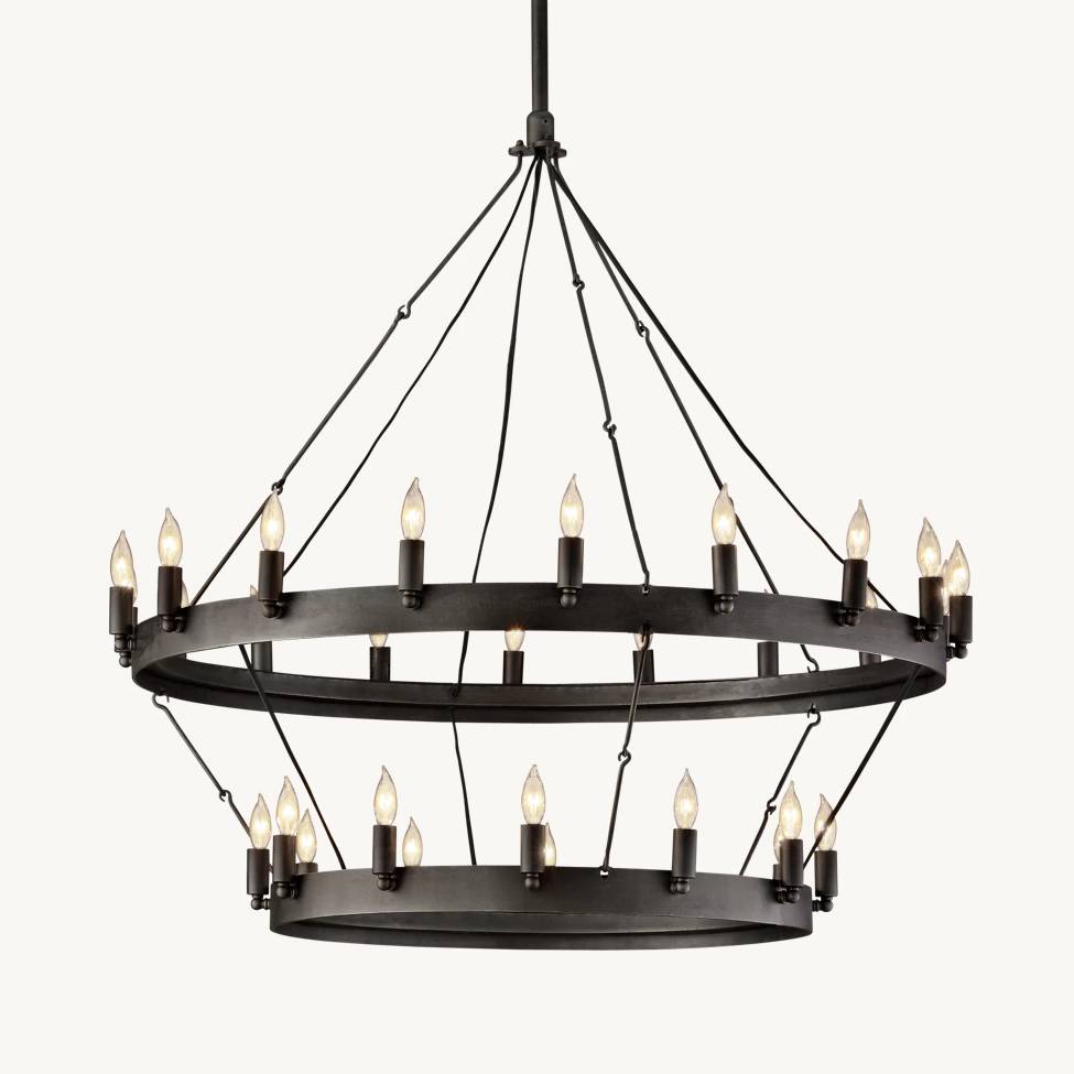 Camino Vintage Industrial Two-Tier Chandelier 38"