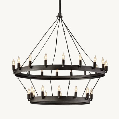 Camino Vintage Industrial Two-Tier Chandelier 38"