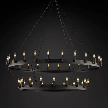 Camino Vintage Industrial Two-Tier Chandelier 50"
