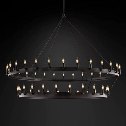 Camino Vintage Industrial Two-Tier Chandelier 63"