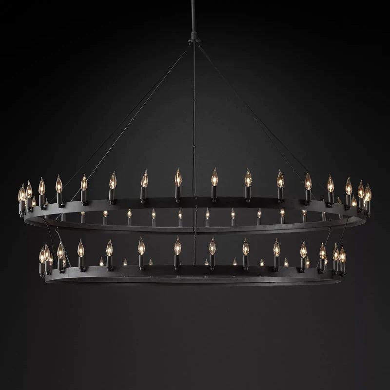 Camino Vintage Industrial Two-Tier Chandelier 71"