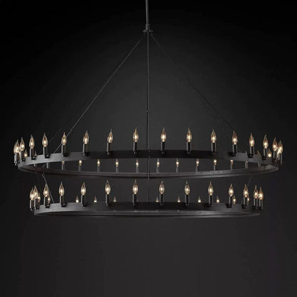 Camino Vintage Industrial Two-Tier Chandelier 71"