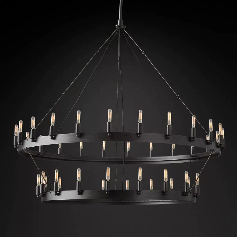 Camino Vintage Industrial Two-Tier Chandelier 50"