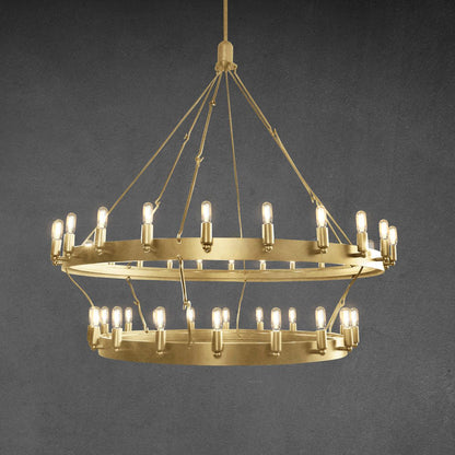 Camino Vintage Industrial Two-Tier Chandelier 38"