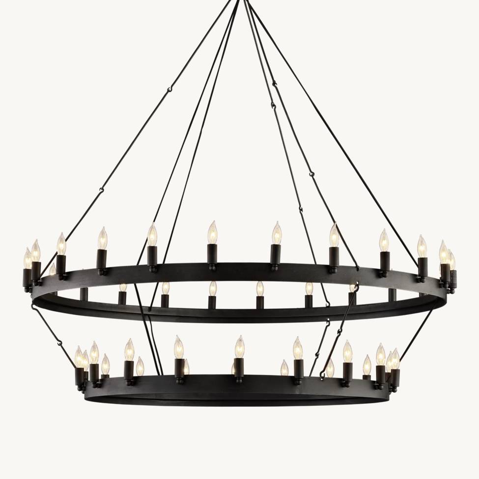 Camino Vintage Industrial Two-Tier Chandelier 50"