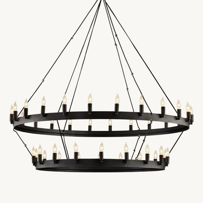 Camino Vintage Industrial Two-Tier Chandelier 50"