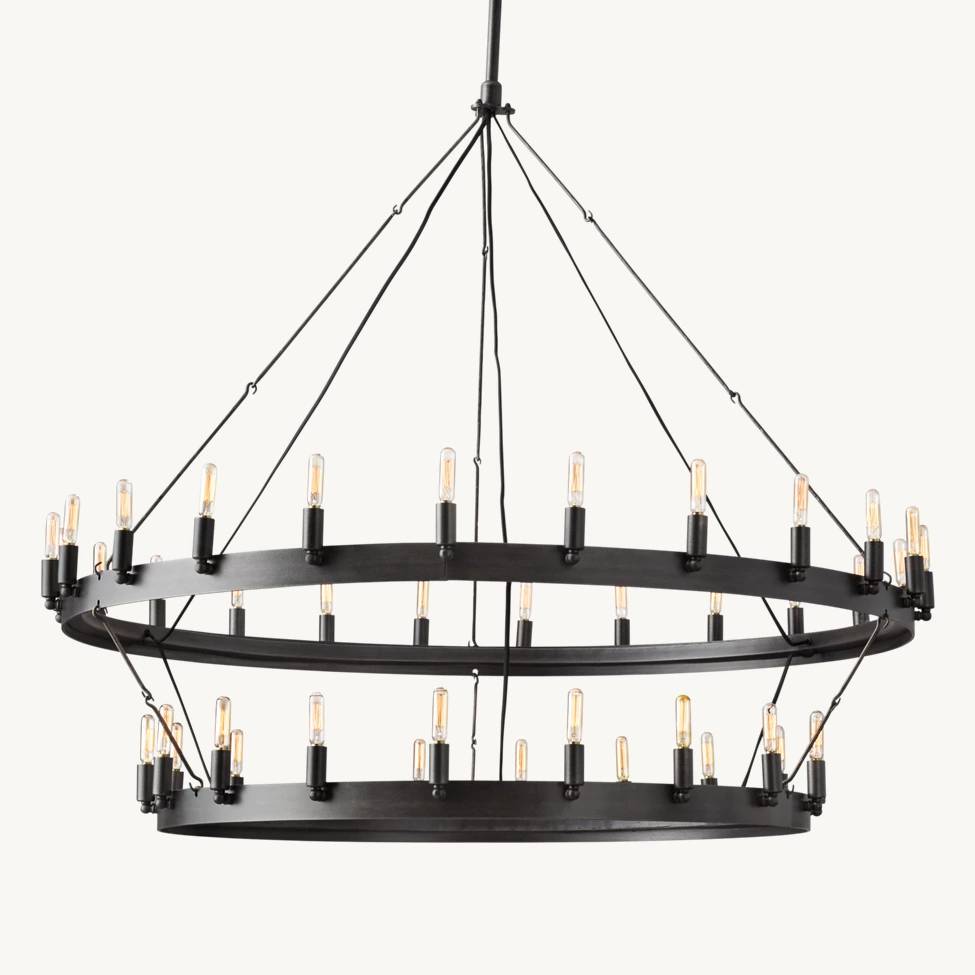 Camino Vintage Industrial Two-Tier Chandelier 50"
