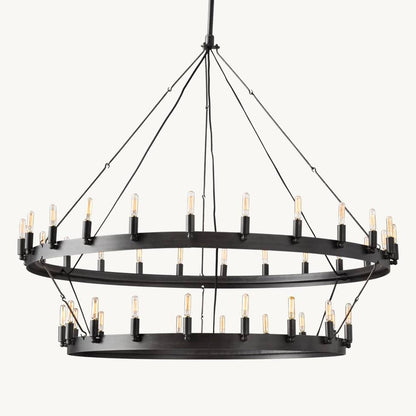 Camino Vintage Industrial Two-Tier Chandelier 50"