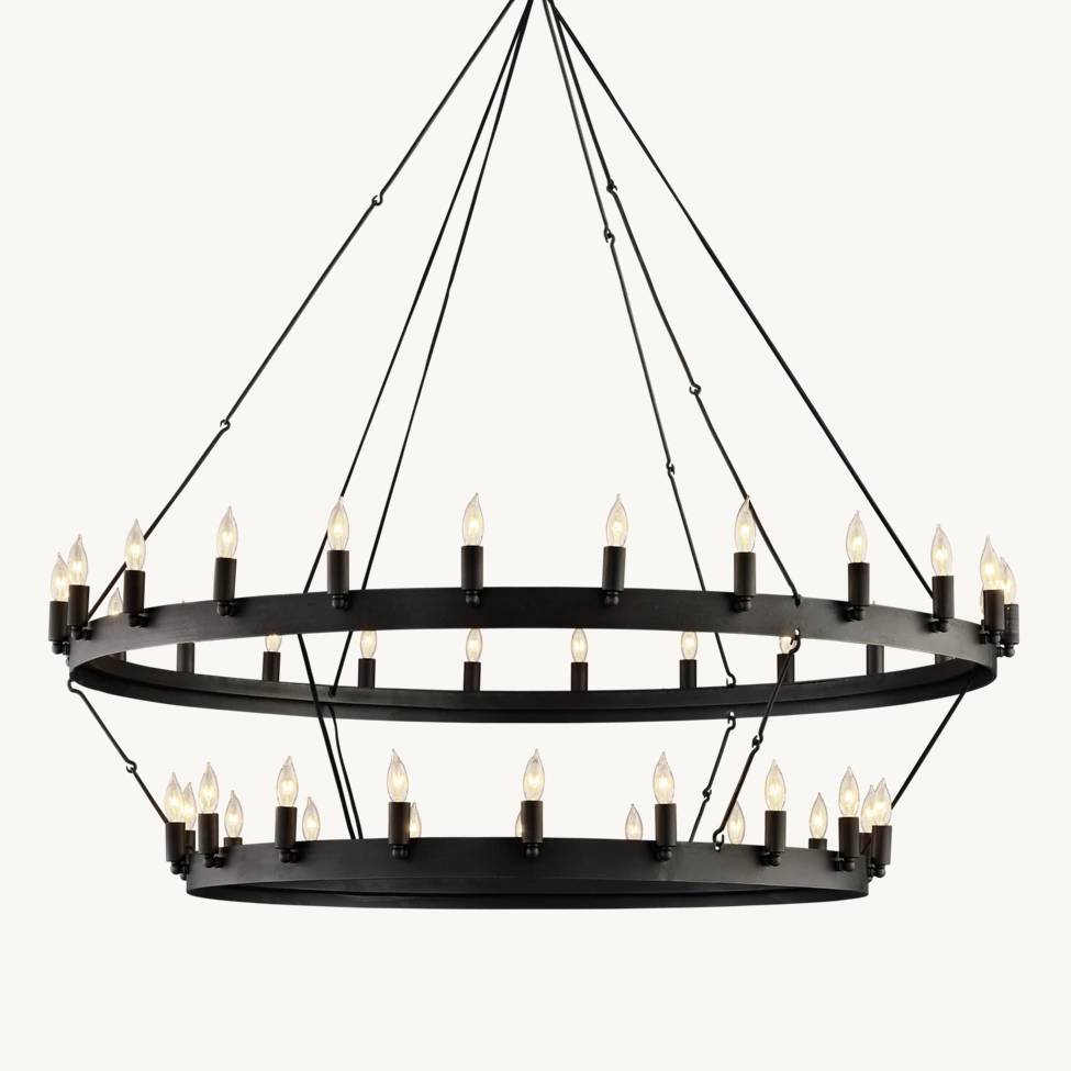 Camino Vintage Industrial Two-Tier Chandelier 63"