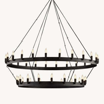 Camino Vintage Industrial Two-Tier Chandelier 63"