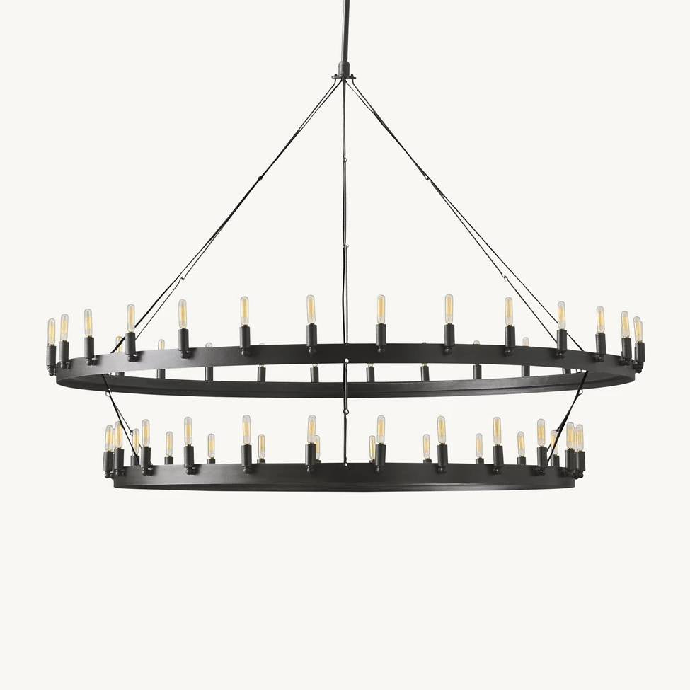 Camino Vintage Industrial Two-Tier Chandelier 63"