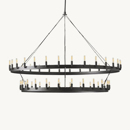 Camino Vintage Industrial Two-Tier Chandelier 63"