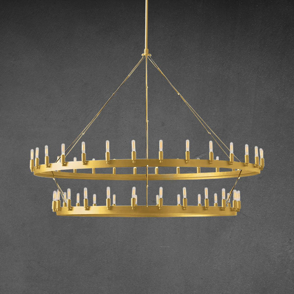 Camino Vintage Industrial Two-Tier Chandelier 63"