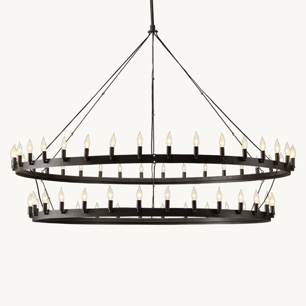 Camino Vintage Industrial Two-Tier Chandelier 71"