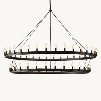 Camino Vintage Industrial Two-Tier Chandelier 71"
