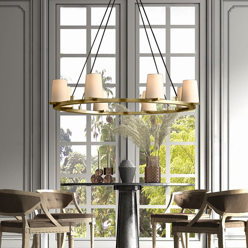 Pauillac Fabric Shade Round Chandelier 36"