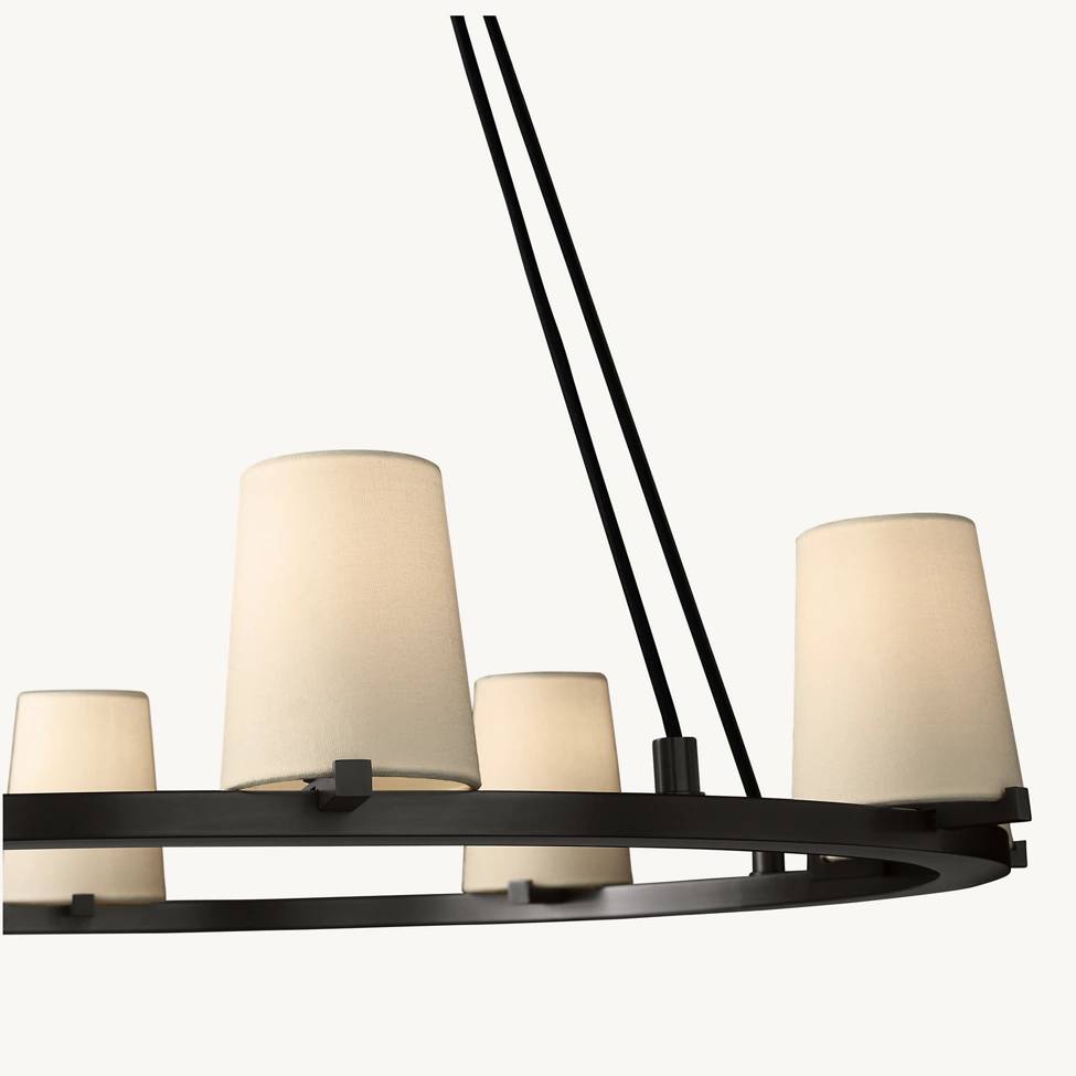Pauillac Fabric Shade Round Chandelier 60"