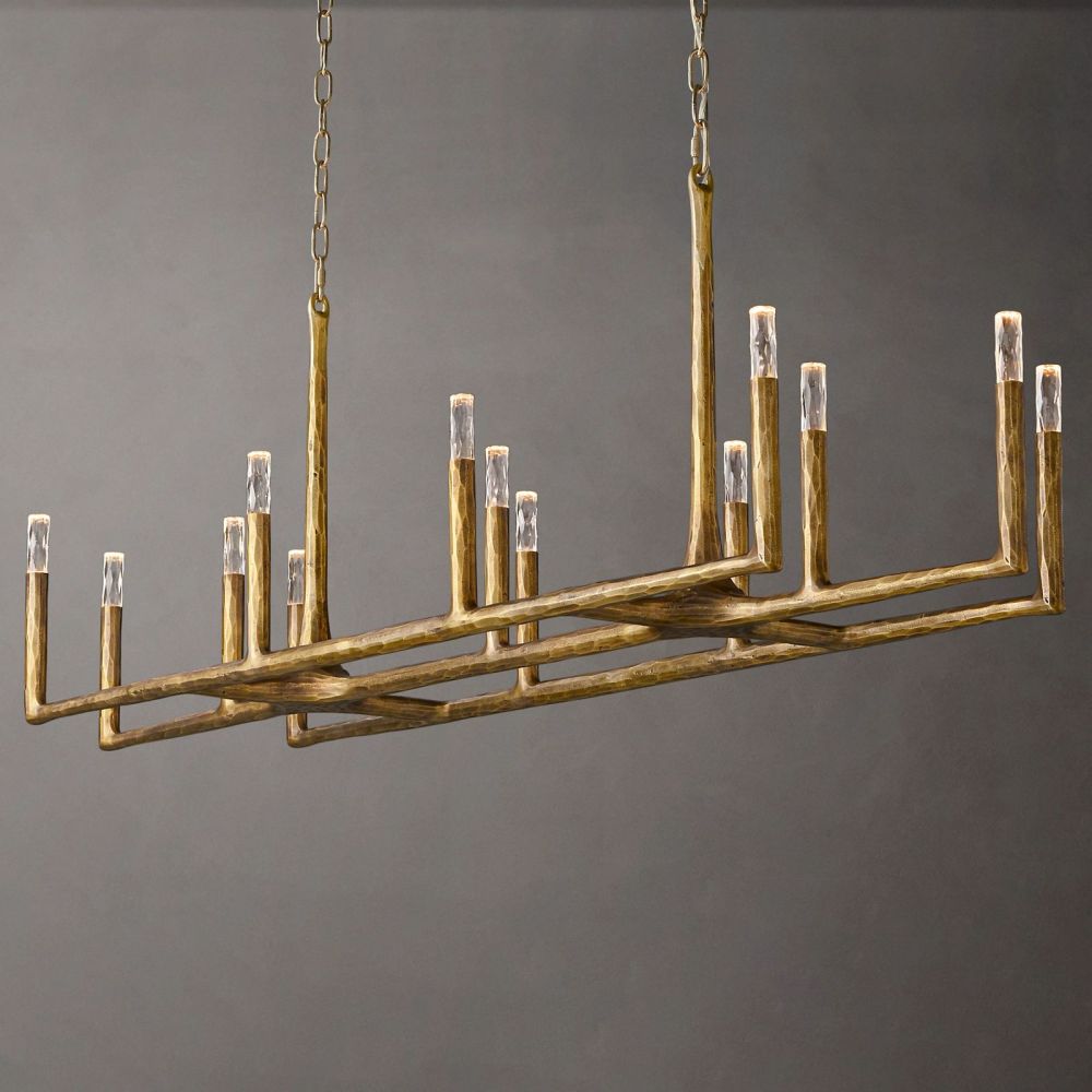 Thaddeus Artisan Forged Linear Chandelier 72"