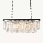 Odeon Deco Prism Rectangular Tiered Chandelier 40"