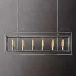 Beckman Framed Glass Rectangular Chandelier 54"