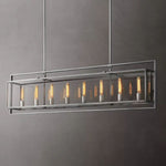 Beckman Framed Glass Rectangular Chandelier 72"
