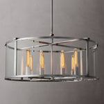 Beckman Framed Glass Round Chandelier 33"