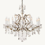 Rococo Vintage Crystal Round Chandelier 33"