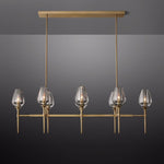 Tulip Crystal Petal Linear Chandelier 52"