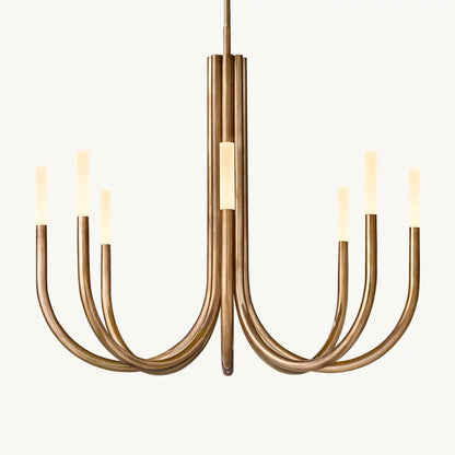 Rousselin Midcentury Sleek Round Chandelier 38"