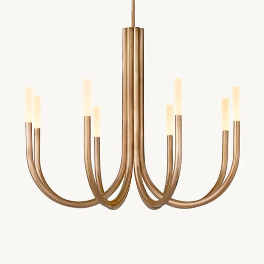 Rousselin Midcentury Sleek Round Chandelier 38"