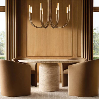 Rousselin Midcentury Sleek Round Chandelier 38"