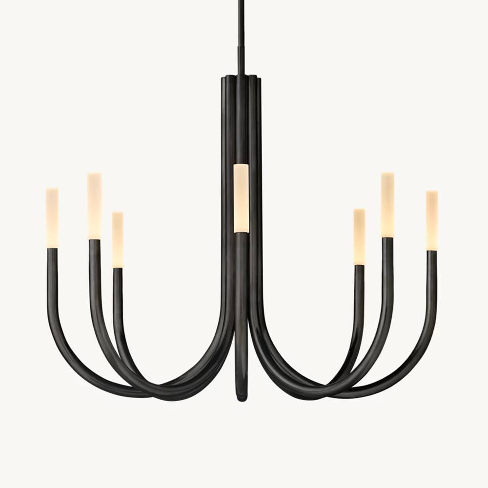 Rousselin Midcentury Sleek Round Chandelier 38"