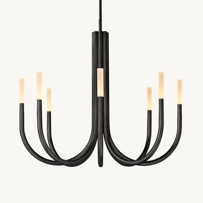 Rousselin Midcentury Sleek Round Chandelier 38"