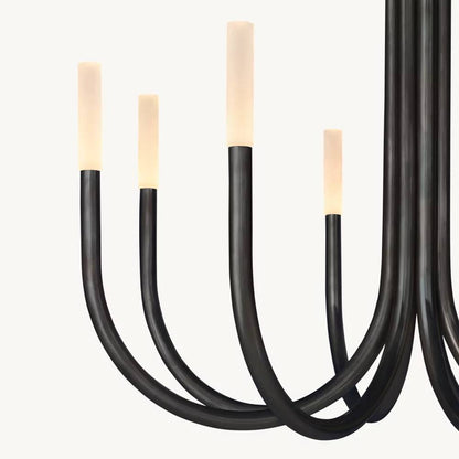 Rousselin Midcentury Sleek Round Chandelier 38"