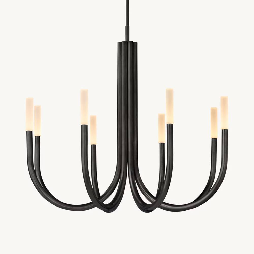 Rousselin Midcentury Sleek Round Chandelier 38"