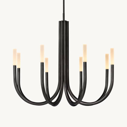 Rousselin Midcentury Sleek Round Chandelier 38"