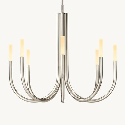 Rousselin Midcentury Sleek Round Chandelier 38"